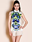  ts barokkstil print krage bluse skjorte (flere farger)