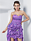  Ball Gown Sweetheart Asymmetrical Taffeta Evening Dress With Sweep/Brush Train
