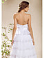  uma linha de trem tribunal strapless assimétrica organza vestido de capina