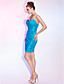  Sheath/Column Strapless Short/Mini Taffeta Cocktail Dress