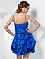  espaguete vestido de baile Correias curto / mini vestido de cocktail de tafetá com alças removíveis