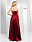  A-line Sweetheart Asymmetrical Floor-length Stretch Satin Lace Evening Dress