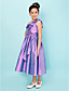  Princess One Shoulder Tea-length Taffeta Junior Bridesmaid Dress