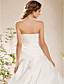  Ball Gown Strapless Court Train Satin Weeding Dress