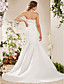  Trompete / Meerjungfrau strapless Kapelle Zug Satin Jäten Kleid