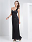  Sheath/Column One Shoulder Floor-length Polyester Evening Dress