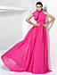  A-line High Neck Chiffon Evening Dress With Court Train inspired by Emma Stone at the 84th Oscar