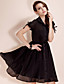  ts Vintage 1950 streep kraag swing jurk