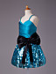  Ballkleid Spaghetti-Trägern knielangen Satin Blumenmädchen Kleid