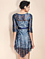  TS Mid Sleeve Irregular Hem Lace Dress