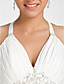  gaine / colonne v-cou balayage / pinceau train robe de mariée en mousseline de soie plus la taille