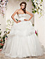  robe de bal sweetheart balayage / pinceau train satin robe de mariée en tulle