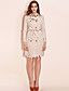  TS Embroidered Hem Long Coat