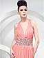  Sheath/Column Halter Court Train Chiffon Evening Dress