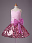  Ballkleid Spaghetti-Trägern knielangen Satin Blumenmädchen Kleid