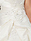  Ballkleid mit V-Ausschnitt Kapelle Zug Satin plus size Hochzeitskleid
