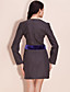  ts Farbblock Wolle und Samt Mischgewebe Kleid