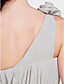  Sheath/ Column One Shoulder Sweep/ Brush Train Chiffon Bridesmaid Dress