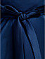  a-line v con cuello en la rodilla-longitud del vestido la dama de honor satin