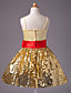  Ballkleid Spaghetti-Trägern knielangen Satin Blumenmädchen Kleid
