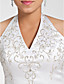  Ball Gown Halter Chapel Train Taffeta Plus Size Wedding Dress