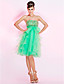  genou longueur organza robe de cocktail A-ligne bretelles