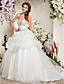  robe de bal sweetheart balayage / pinceau train satin robe de mariée en tulle