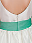  A-line/Ball Gown Jewel Ankle-length Taffeta Flower Girl Dress With Ribbon And Bow