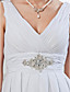  A-line V-neck Ankle-length Chiffon Wedding Dress