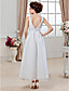  A-line V-neck Ankle-length Chiffon Wedding Dress