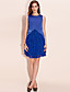  TS Shimmering Fabric Layered Chiffon Ruffle Dress