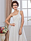  Sheath/ Column One Shoulder Floor-length Chiffon Wedding Dress
