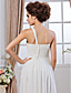  Sheath/ Column One Shoulder Floor-length Chiffon Wedding Dress