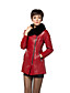  Dekbedden Gevuld met lange mouwen Rabbit Fur Collar Huwelijk / Office Lambskin Leather Coat (Meer kleuren)