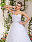  A-line One Shoulder Chapel Train Organza Wedding Dress