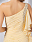  Sheath/ Column One Shoulder Floor-length Chiffon Evening Dress