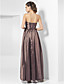  A-line Strapless Floor-length Taffeta Evening Dress