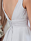  A-line V-neck Ankle-length Chiffon Wedding Dress