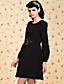  ts vintage Taille Stickerei eleganten Ärmel Kleid