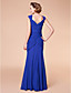  guaina / colonna scollo a V piano di lunghezza madre chiffon del vestito sposa