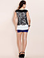  TS Contrast Color Gilding Lace Embroidery Sleeveless Shirt