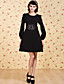 ts vintage Taille Stickerei eleganten Ärmel Kleid