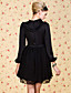  ts vintage vorne Falten Polka Dot Chiffon-Kleid