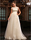  a-line jewel sweep / cepillo de de tren vestido de novia tulle