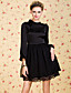  ts vintage vorne Falten Polka Dot Chiffon-Kleid
