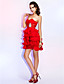  A-line Sweetheart Short/Mini Chiffon And Stretch Satin Cocktail Dress