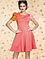  ts vintage contrasterende kleur ruches jurk