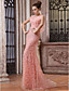  Trumpet Mermaid Bateau Sweep Brush Train Tulle Over Chiffon Luxurious Dresses
