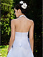  A-line Halter Knee-length Organza Wedding Dress