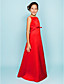  A-line Spaghetti Straps  Floor-length Satin Junior Bridesmaid Dress